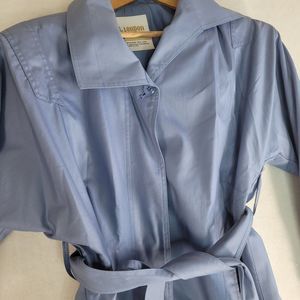 London Fog Women’s Trench Coat Belted Light Blue Pocketed Sz 6 Petite Wamsutta